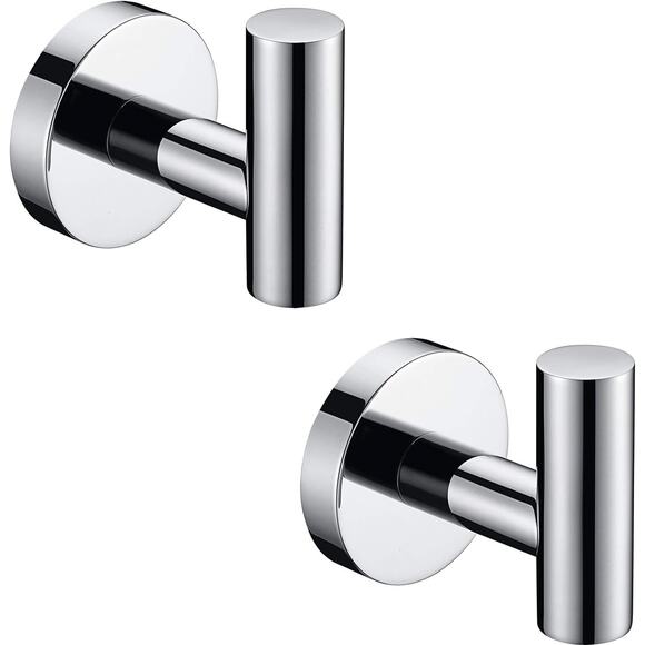 Towel Coat Hook Polished Chrome SUS304 Stainless Steel Bathroom 2 Pack - Picture 1 of 7